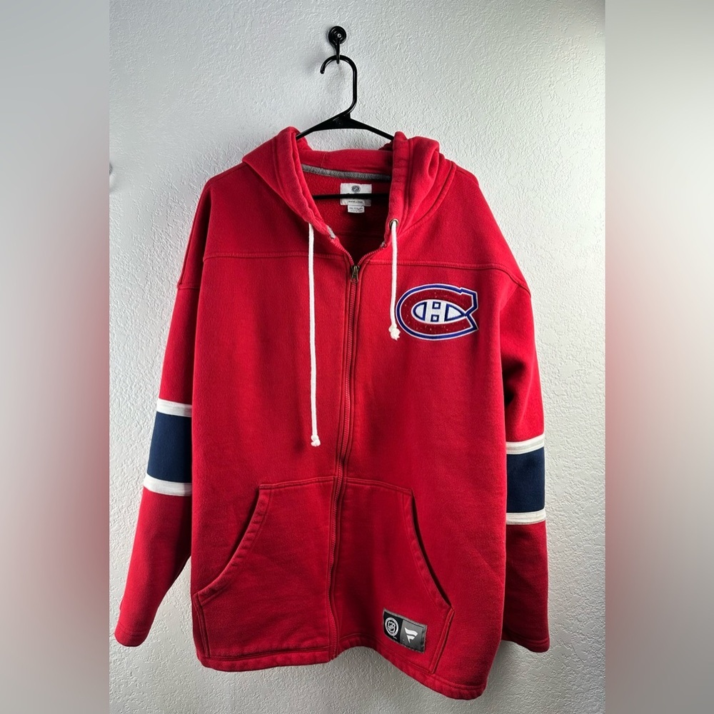 Fanatics Men’s Red and Gray NHL Branded Hoodie Size 2XL